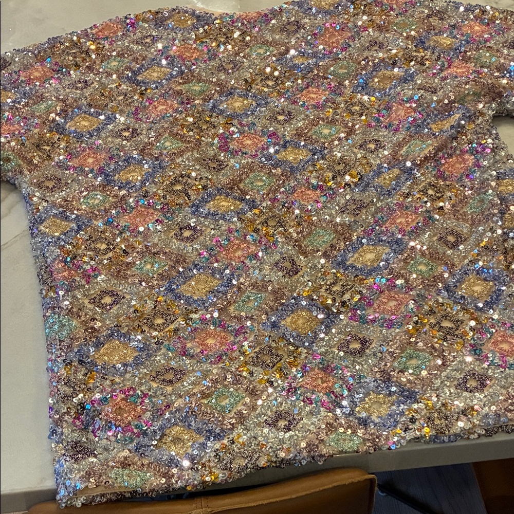 Oversized Sequin Open Cardigan - Picture 11 of 16